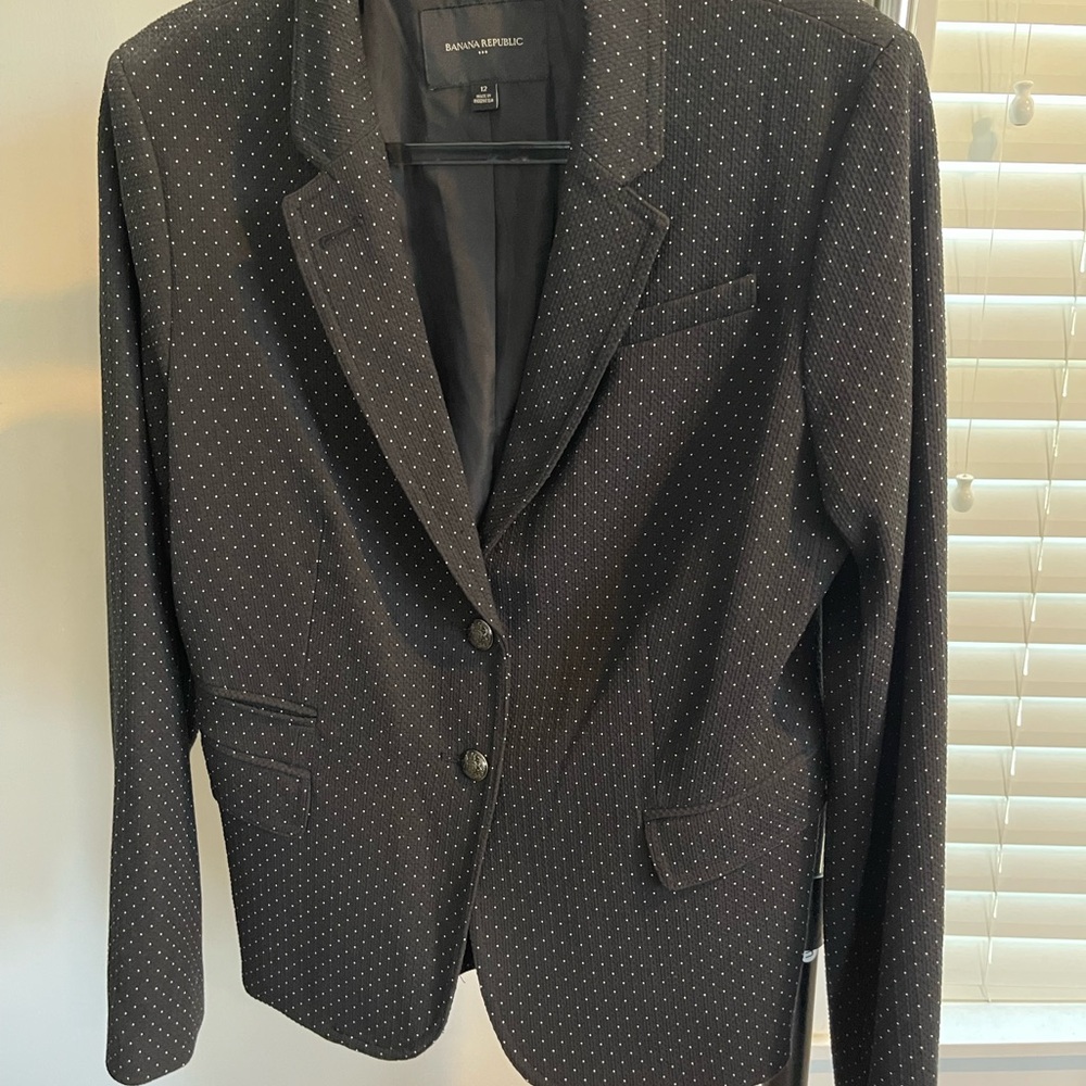 Banana Republic Black Blazer with Light Dots